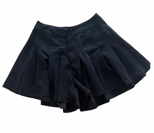 AKIRA Black Pleated Structured Mini Skort thumbnail 1