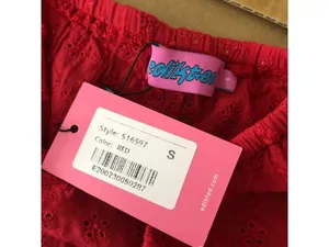 Edikted Womens Swim Cover Shorts Eyelet Floral Pull On Cotton Red S thumbnail 3