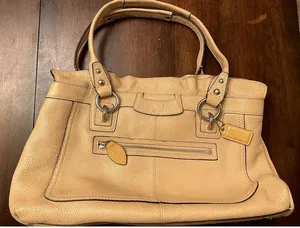 Large Coach Tote Satchel Handbag tan Leather No: K0878-18164 leather thumbnail 1