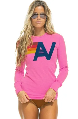 Aviator Nation Pink LOGO THERMAL TOP thumbnail 1