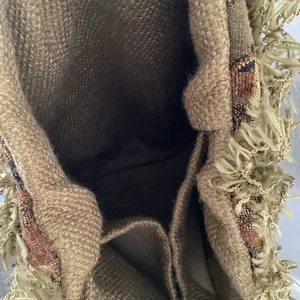 Vintage Handmade Tapestry Unique Patchwork Fringe‎ Artsy Goblincore Shoulder Bag thumbnail 6