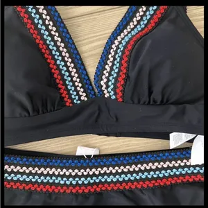 Cupshe Women's V Neck High Waist Bikini Sets Swimsuit, size Small, Black, NWT thumbnail 3