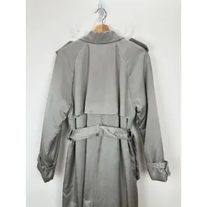 J.Crew Relaxed Trench Coat Satin Crepe Mid Length Silver Gray Insulated US 2 NWT thumbnail 14