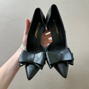 BIGTREE Black Bow Pump Heels thumbnail 5