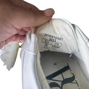 ZARA Basic Faux‎ Leather Glitter Sneaker White Sz 36 (US 6) thumbnail 3