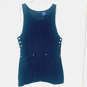 Denim And Co Vintage Corduroy‎ Black Jumper Dress Y2K pockets sz M 100% cotton thumbnail 4