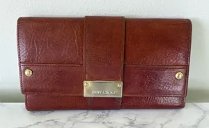 Jimmy Choo Unisex Brown Leather Wallet‎ with Logo Accent thumbnail 1