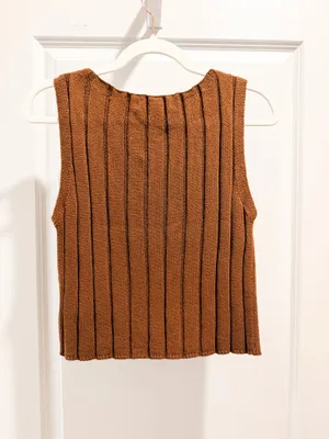 These Three Boutique Brown knit tank thumbnail 2