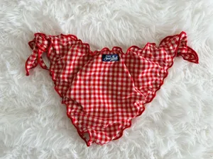 MC2 Saint Barth Red and White Gingham Ruffled Bikini Bottom Size Medium thumbnail 2