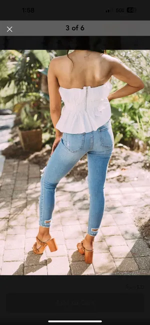 These Three Boutique Ruffled Tube Top thumbnail 4