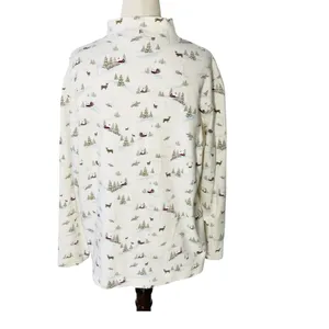 VINTAGE CROFT & BARROW Snowy Granny Turtleneck Top thumbnail 4