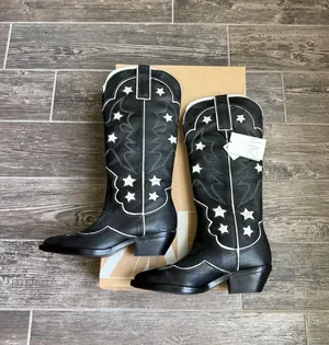 Zara Star Genuine Leather Cowboy Western Boots thumbnail 1