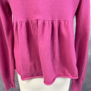 Aerie Cardigan Sweater Womens Large Pink Peplum Open‎ Front Girly Coquette Girly thumbnail 7