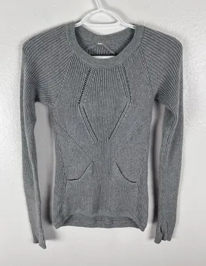LULULEMON The Sweater The Better Gray Knit Long Sleeves Sweater thumbnail 1