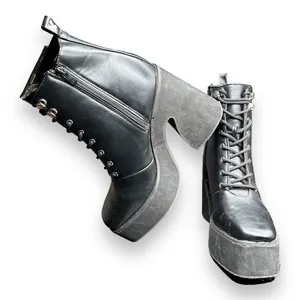 Koi‎ Womens Chunky Platform Lace Up Army Combat Ankle Booties Size 5 EUC thumbnail 5