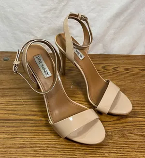 Steve Madden Reno‎ Heels Ankle Strap Dressy Party Nude Beige Size 9.5M thumbnail 1