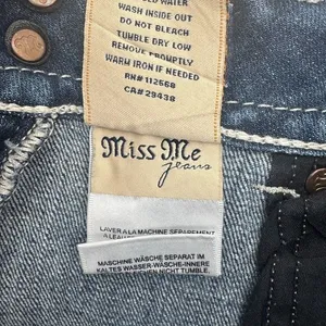Miss Me Womens Straight‎ Leg Embellished Rhinestone Denim Distressed Jeans Sz 29 thumbnail 13