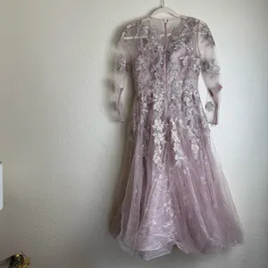 MAC DUGGAL Lace Tulle A Line Midi Dress thumbnail 9