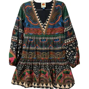 FARM Rio Safari Tiger Printed V-Neck Tunic /‎ Flowy Mini Dress Size Small thumbnail 6