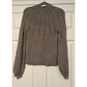 Abercrombie & Fitch Gray Mock Neck Chunky Knit Sweater Preppy Fisherman Academia thumbnail 2