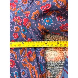 Natural Life Womens S Purple Floral Rayon Boho Tie Neck Balloon Sleeve Blouse thumbnail 8