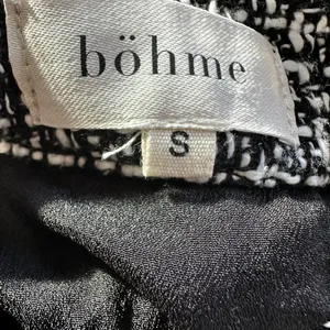 1021. Bohme Women’s Jumper Dress Black Tweed Fringe Pinafore Size small thumbnail 3
