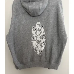 Free People FP Movement Final Call Logo Embroidered Hoodie Heather Grey Small thumbnail 6