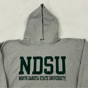NDSU North Dakota State Champion Life Reverse Weave Gray Hoodie Sweatshirt Men L thumbnail 2