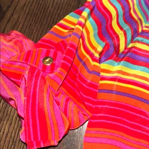 Amanda Uprichard silk Multicolor Striped V-Neck Blouse size medium thumbnail 5