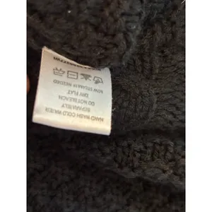 Windsor Black Cable Knit Turtleneck‎ Sweater Cropped Scallop Hem RN129619 Womens thumbnail 7