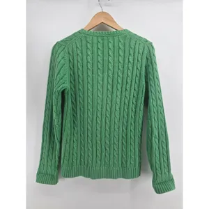 LL Bean Cardigan Womens Small Cable Knit Green Button Front 0HNR9 EUC thumbnail 4