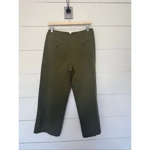 Anthropologie Women’s 4 Maeve Remi Olive Green Wide Leg Crop Pants thumbnail 3