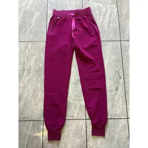FIGS Scrub Pants Womens XXS Tall Magenta Boston Slim Jogger Medical Zip Pockets thumbnail 2