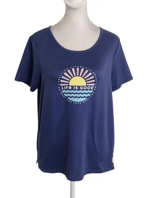 Life is Good Navy Graphic Short Sleeve Sleep Tee Size Small thumbnail 1