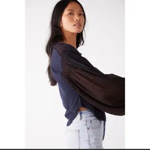 Free People Light Magic Henley in Navy thumbnail 4