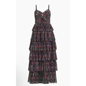 Hutch Rosey Floral Tiered Gown Navy Multi‎ Size 4 NWT thumbnail 5