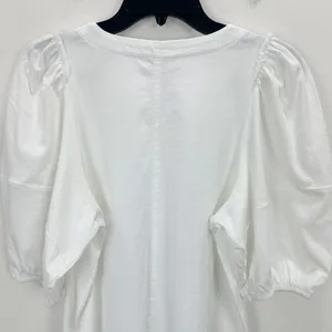J.Crew Madewell Puff Sleeve Tee Shirt Cotton Top Relaxed Minimalist Eyelet White M NWT thumbnail 10