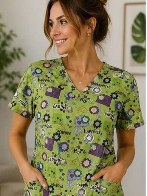 Carol's Scrubs‎ Shirt Green Size L thumbnail 1