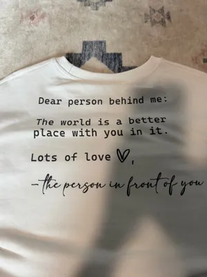 You Are Enough Crewneck Boutique White Sweatshirt thumbnail 3