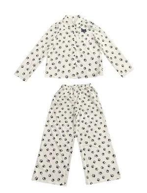 Cider Two Piece Loungewear Pajama Set SZ S Cat Paw Novelty Print Sleepwear NWT thumbnail 1