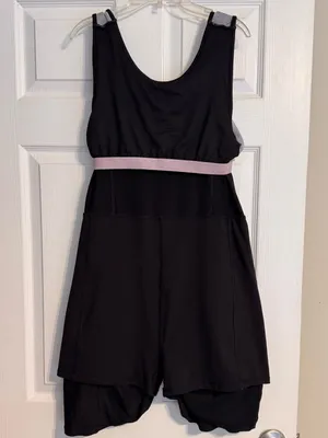 Zelos Black Athletic Active Tennis Tank Dress w/ Built in Bra & Shorts Sz Large thumbnail 6