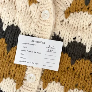CHICWISH Color Block Hand Knit Chunky Cardigan Sweater Smoke Medium Large thumbnail 14