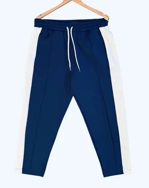 Movie and Tv Clothes size large SCREEN-USED blue & white sweat pants WITH COSTUMES DEPARTMENT TAG thumbnail 1