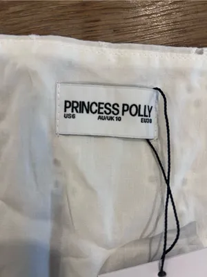 NWT Princess Polly Gabbey Anglaise V Neck Mini Dress, 6 thumbnail 4