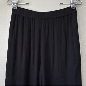 Volcom Wide Leg Crinkle Pants Size Small Black Stoneshine Junki Gothic Beach thumbnail 3
