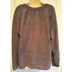 Cuddl Duds XL Charcoal Gray Fleece Southwestern Fair Isle Pullover Top thumbnail 3