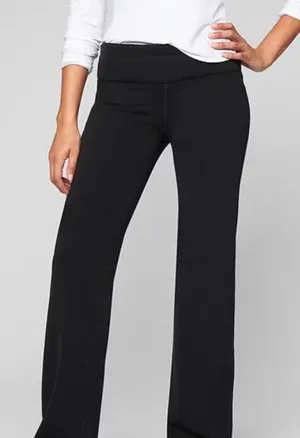 Athleta Low Rise Polartec Fleece Lined Cozy Stretch Pants 31" Black Small thumbnail 1