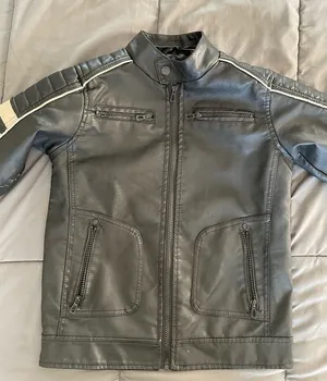 DISTORTION Black Leather Jacket — Small thumbnail 1