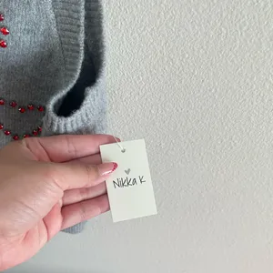 Gray Knit Vest with Red Heart Accents Size XL thumbnail 5