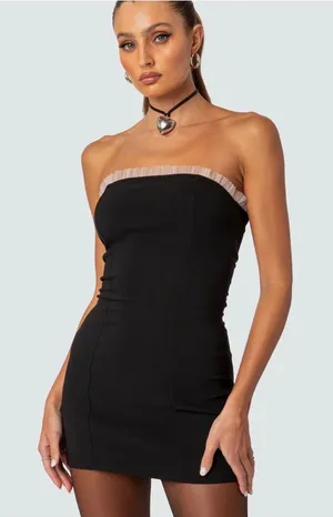 Edikted Dress Strapless Mini Black thumbnail 1